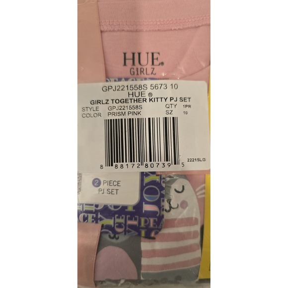 Hue Girls Sized 10 Kitten Print Pajama Pant Set New - Picture 3 of 4
